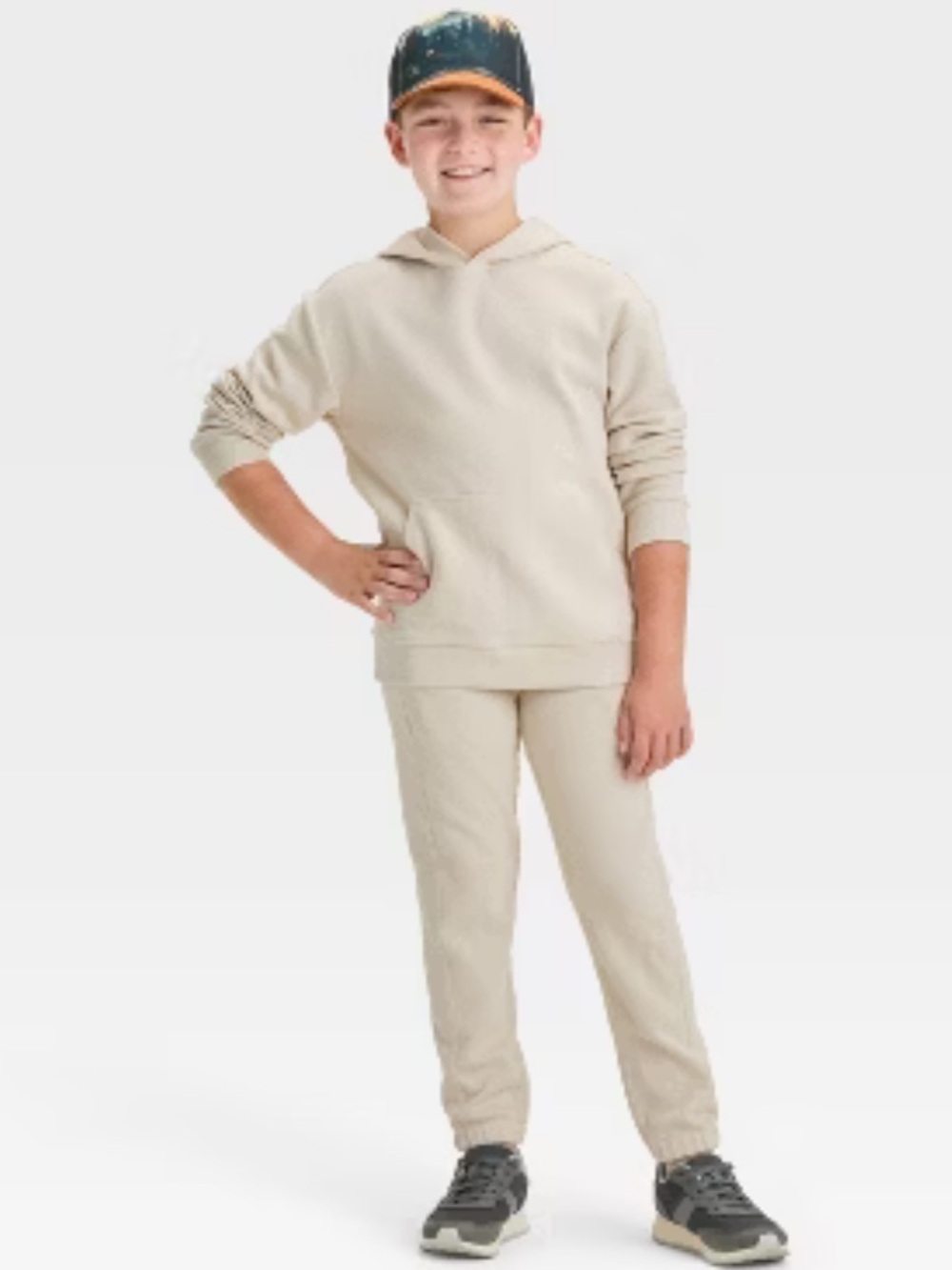 Cat & Jack Flatback Ribbed Hoodie Pullover Sweatshirt & Joggers | Size 3T
